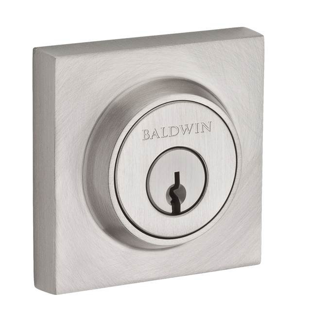 Contemporary Double Cylinder Deadbolt, Satin Nickel, Keyed Different, Yes