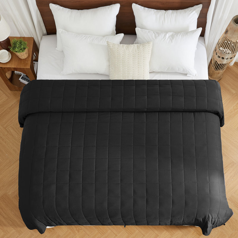 Jeté ultra doux et respirant, Grand lit, 20 lb, Noir