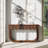 Mid-Century Modern Console Table  For Entryway With Fluted 3 Large Drawers, Sofa Table For Hallway Foyer - Behind Couch Storage, Entryway Table For Living Room Front Door, Long Entrance Tables