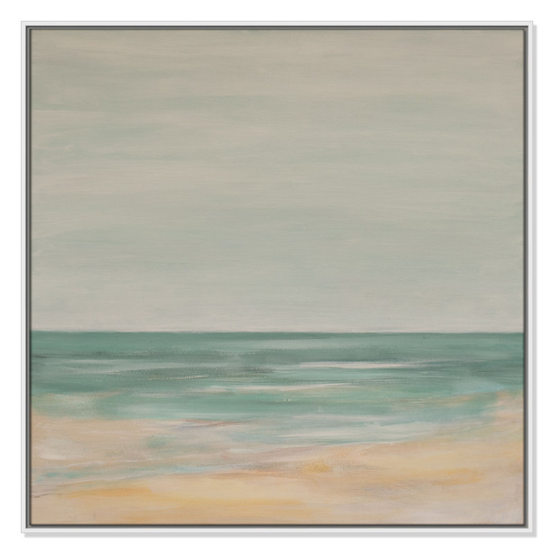 Horizon Print par S.H. Khân, H 37,5 po x l 37,5 po, Blanc