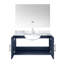 36 po L x P 22 po. Meuble-lavabo bleu, comptoir en marbre, robinet, miroir à DEL - contre les taches et les dommages aux meubles de salle de bain-1969380582