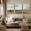 «Campagne, tranquillité, champ serein, nature, désert, décor, décor, panoramique, terre panoramique», 3 pièces-98249480-98249484