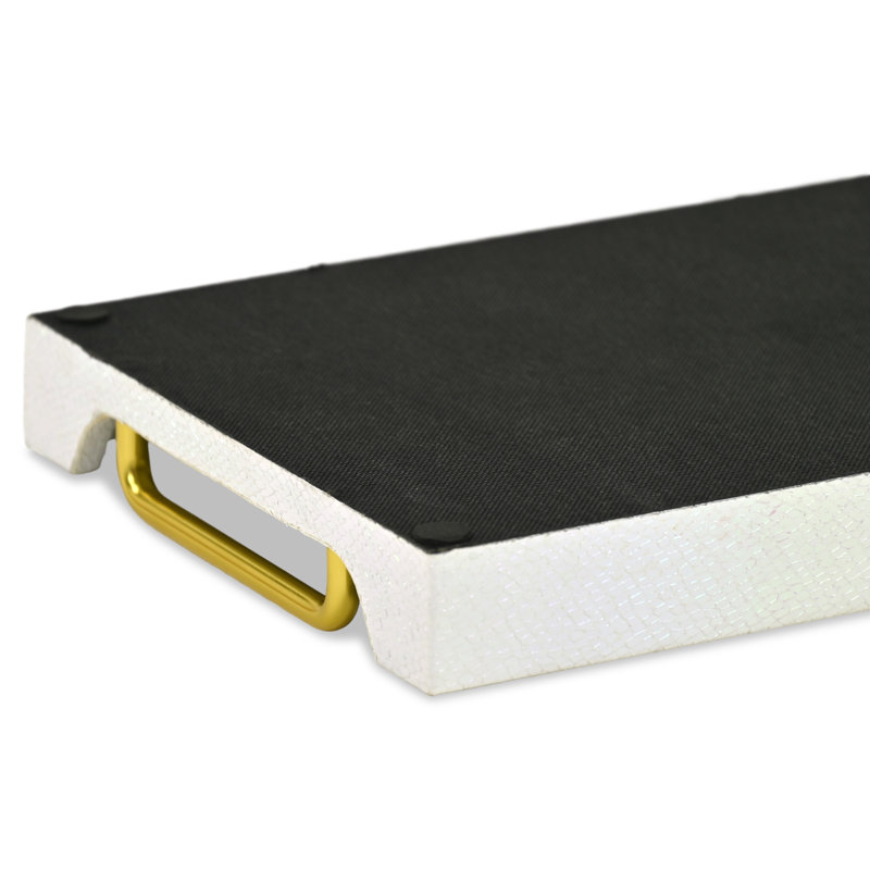 Nimue Seascale Pattern Iridescent Tray With Gold Hardware, White