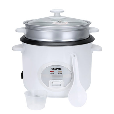 Geepas 300W Rice Cooker & Steamer with Keep Warm Function, 0.6L Automatic Cooking