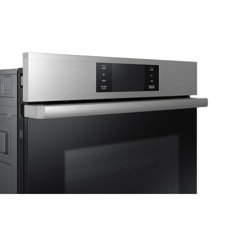 30" Double Wall Oven Steam, Contemporary, Silver Stainless