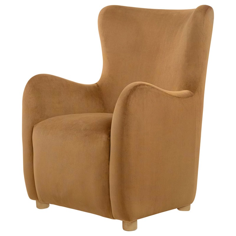 Fauteuil à oreilles Thornton, Velours brun