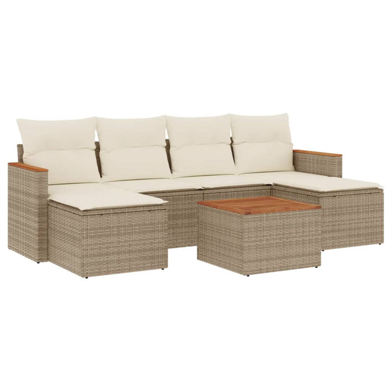 Ensemble de canapé de jardin Vidaxl, blanc crème, Blanc, crème, Beige