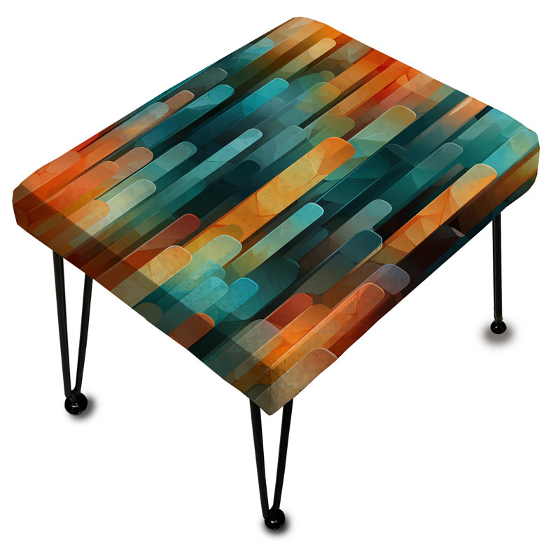 Poupart Abstract Popsicle Parade I - Striped Rectangle Ottoman
