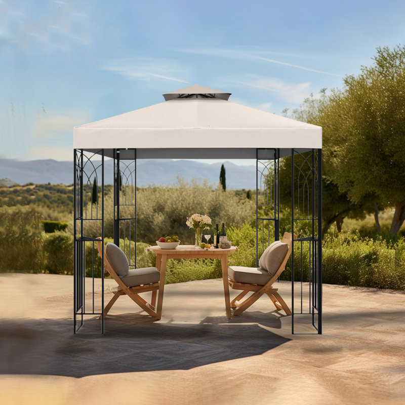 8 Ft. W x 8 Ft. D Steel Patio Gazebo, Beige