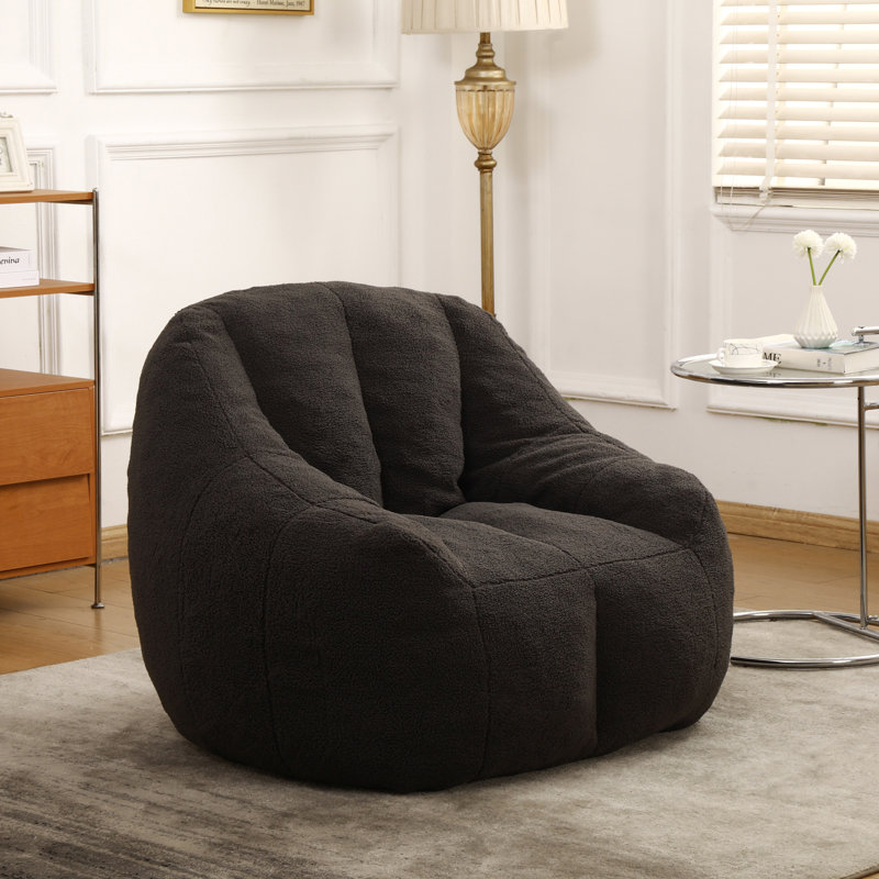 Fabric Bean Bag Chair, Dark Grey