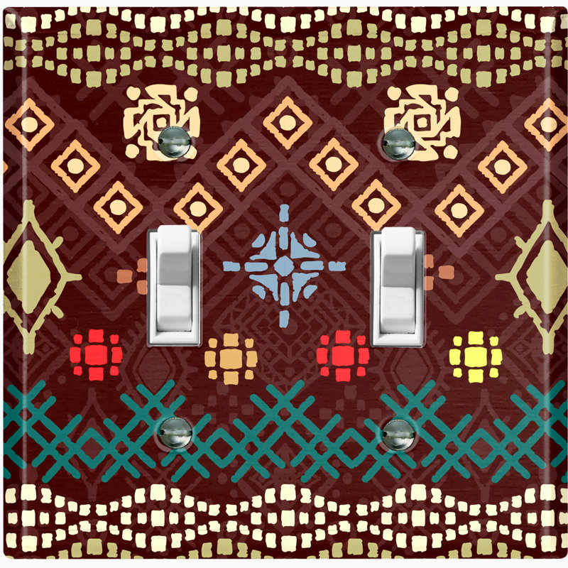 Patterned 2 - Gang Toggle Light Switch Standard Wall Plate