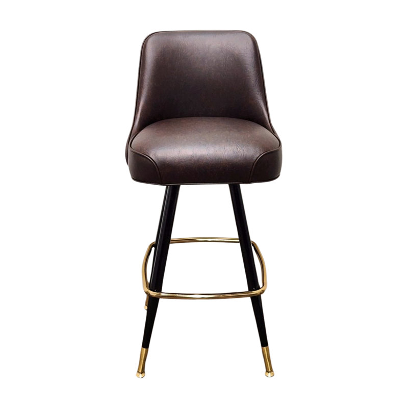Tabouret de bar pivotant extérieur touffeté, Brun