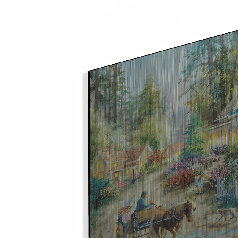  «A Country Greeting» par Nicky Boehme, art mural en métal, H 12 po x l 16 po