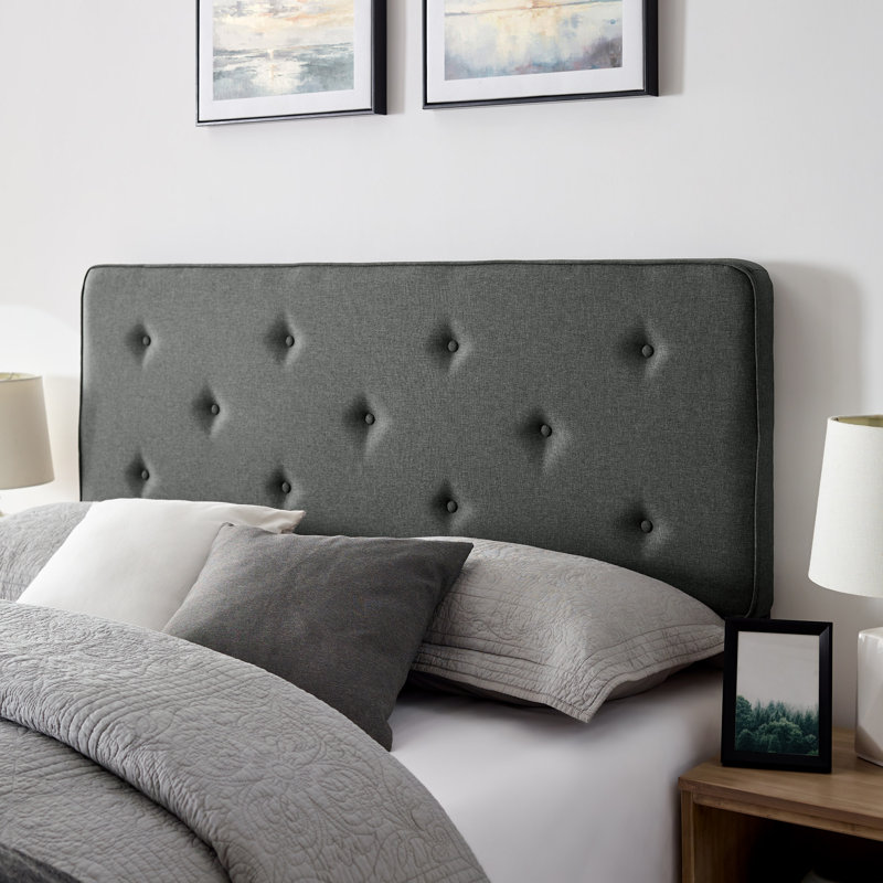 Tête de lit tapissier Sandefjord, Double, Gris foncé