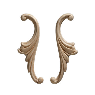 1.75'' H x 5.25'' W x 0.22'' D Wood Onlay Scroll