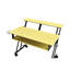 Bureau d'enregistrement musical jaune et noir, plateau de 119 cm x 46 cm, support clavier de 102 cm x 41 cm, compatible avec un téléviseur de 109 cm, table de travail informatique noire, support, structure en métal.