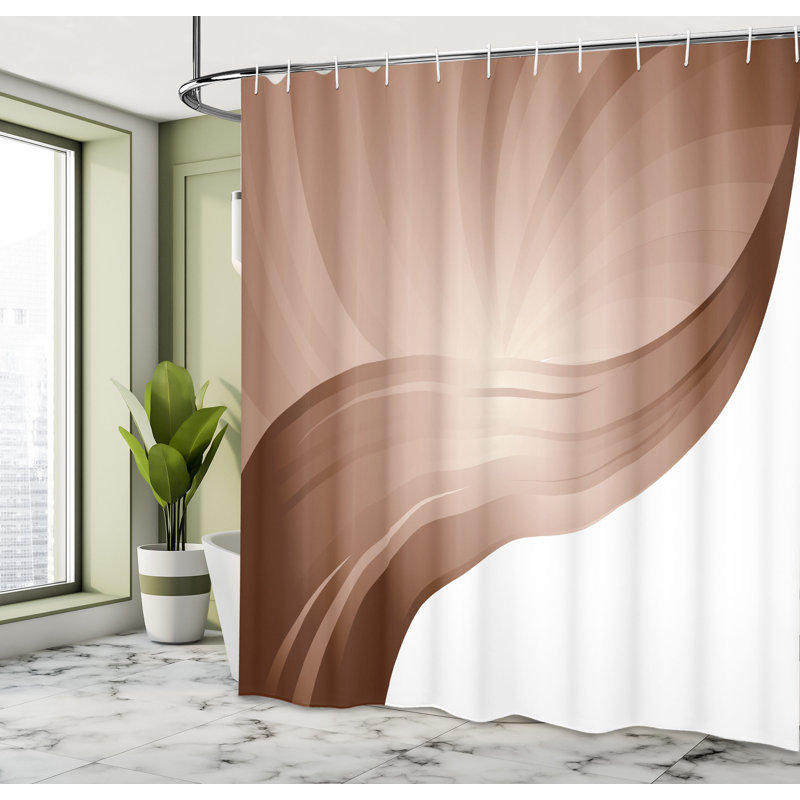 Ensemble de rideau de douche + crochets, H 75 po x l 69 po, Blanc ombré