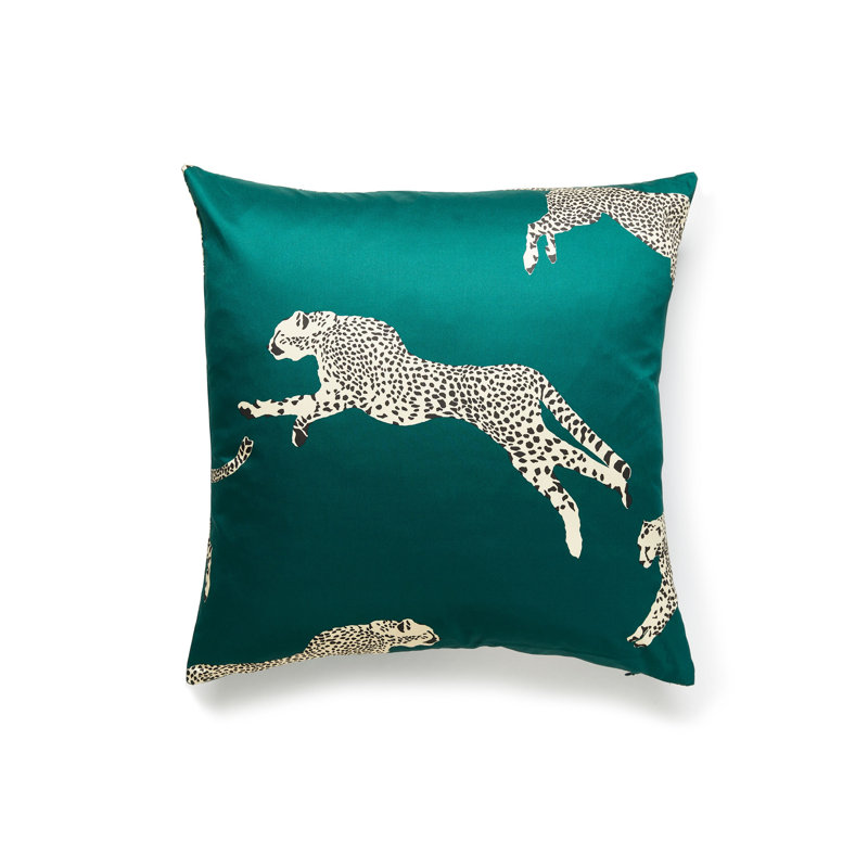Oreiller Leaping Cheetah Sahara, Evergreen