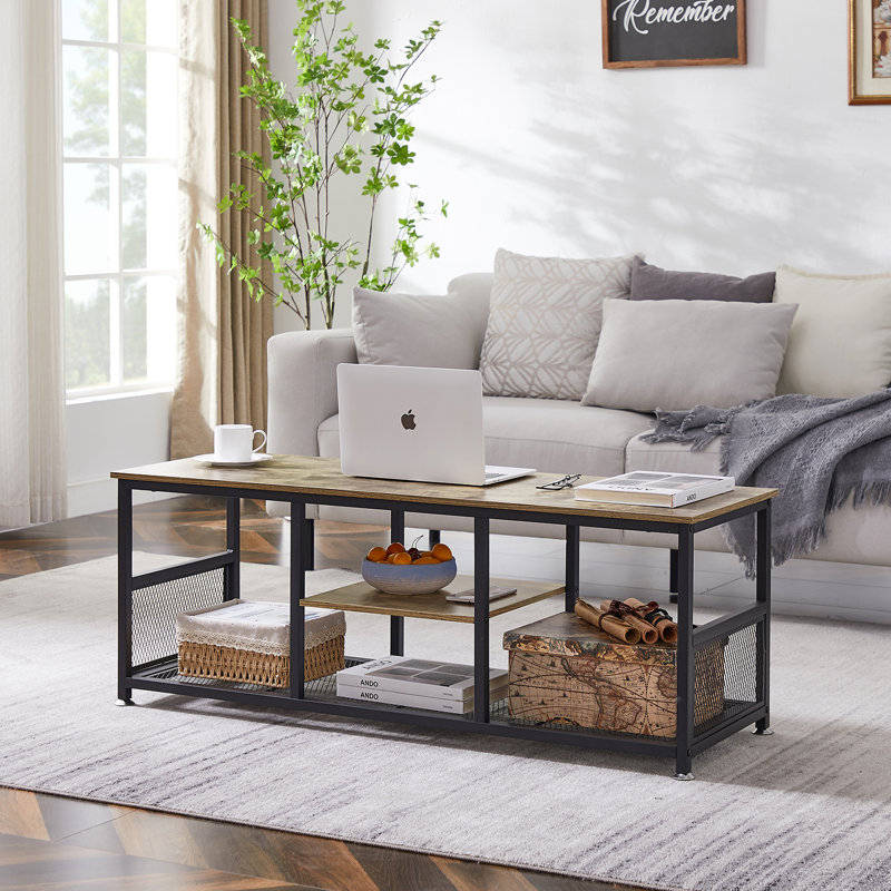 Auxter Coffee Table with Storage, Gray, 17.7'' H X 39.37'' W X 15.7'' L