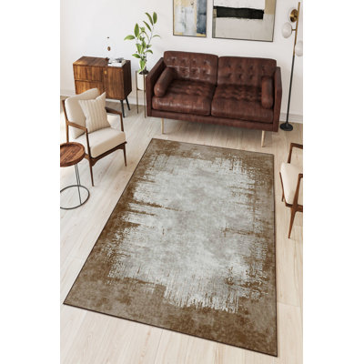 Eco-Friendly Latte Carpet (23.6 x 39.4 in), 100% Polyester, 650 g/m² | Antibacterial, Non-Slip PVC Dot Underside, Machine Washable | Digital Printing, Pile Height: 0.2 in | Perfect for Home Decor & Living Spaces