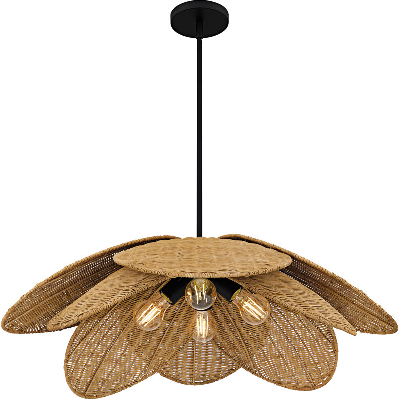 Corisha 4-Light  Pendant, 10.5" H x 30" W x 30" D, 4