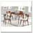 Retro Chestnut Dining Table with Angled Legs
