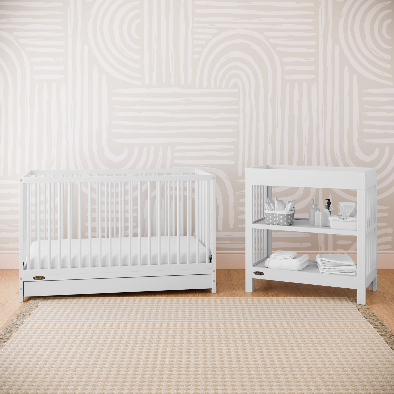 Teddi Convertible Standard 2-Piece Nursery Furniture Set, White