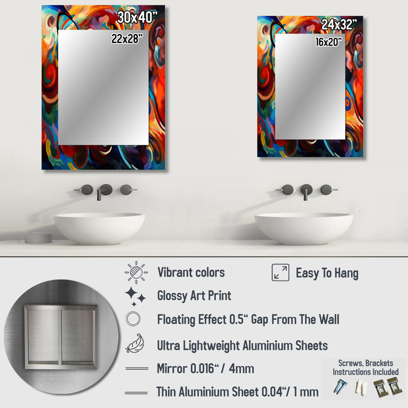 Exploring Yellow Abstracted Liquidity III - Liquid Ink Large Wall Mirror, Modern Unique Mirror, Printed Metal Art, 40" x 30"