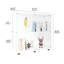 Vitrine blanche à deux portes sur pied, 33,35 po x 32,04 po x 14,33 po - conception à 2 tablettes pour divers objets