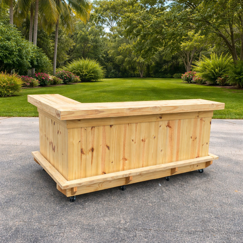  Bar de maison en forme de L 8 pi x 4 pi Sea Hunt avec deux niveaux Bartop, repose-pieds et tablettes de rangement pour recevoir