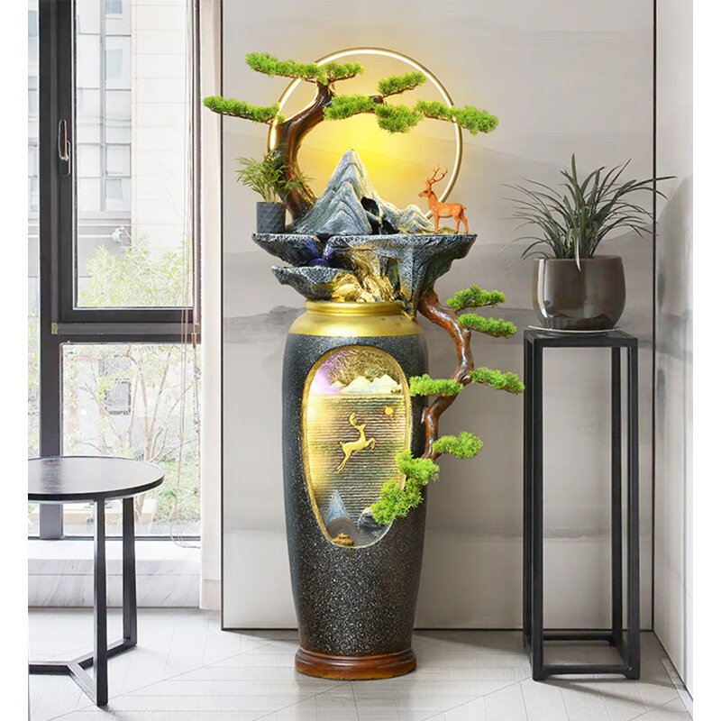 Ornement haut débit d'eau artistique, H 61,42 po x l 22,44 po x P 13,39 po