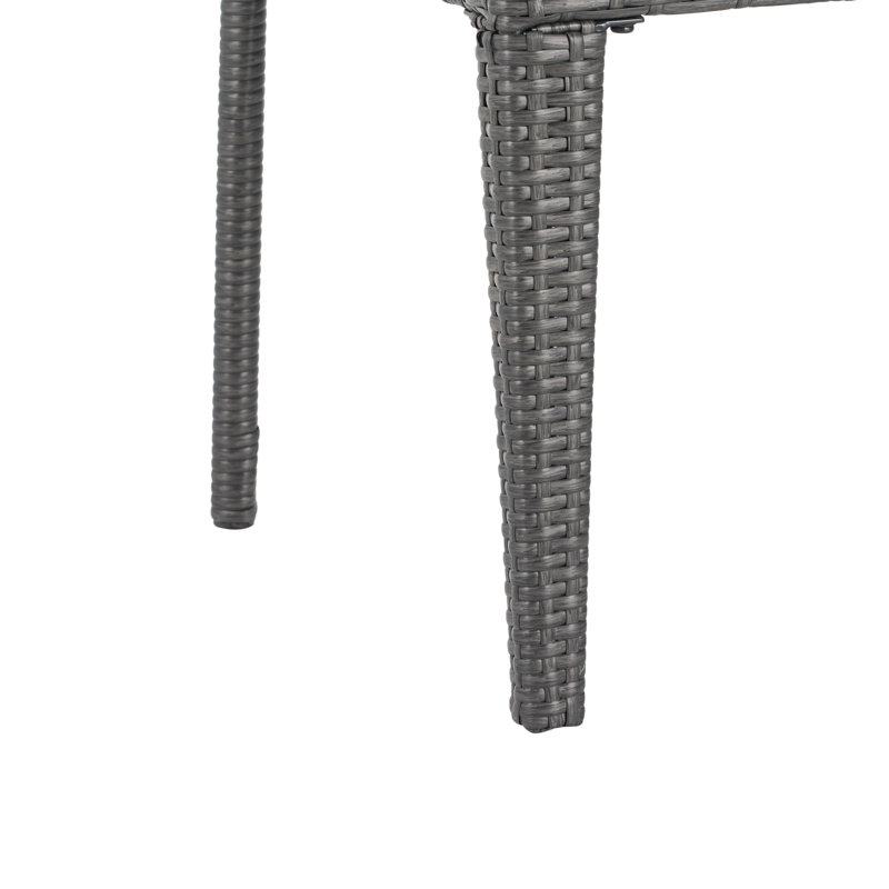 Wanita All Weather Wicker Stackable Dining Side Chairs, Gray