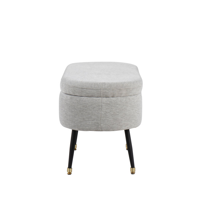 Nicastro Upholstered Flip Top Storage Bench, Light Gray