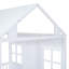 Lit double en bois avec lit gigogne simple, lit de jour en bois, blanc