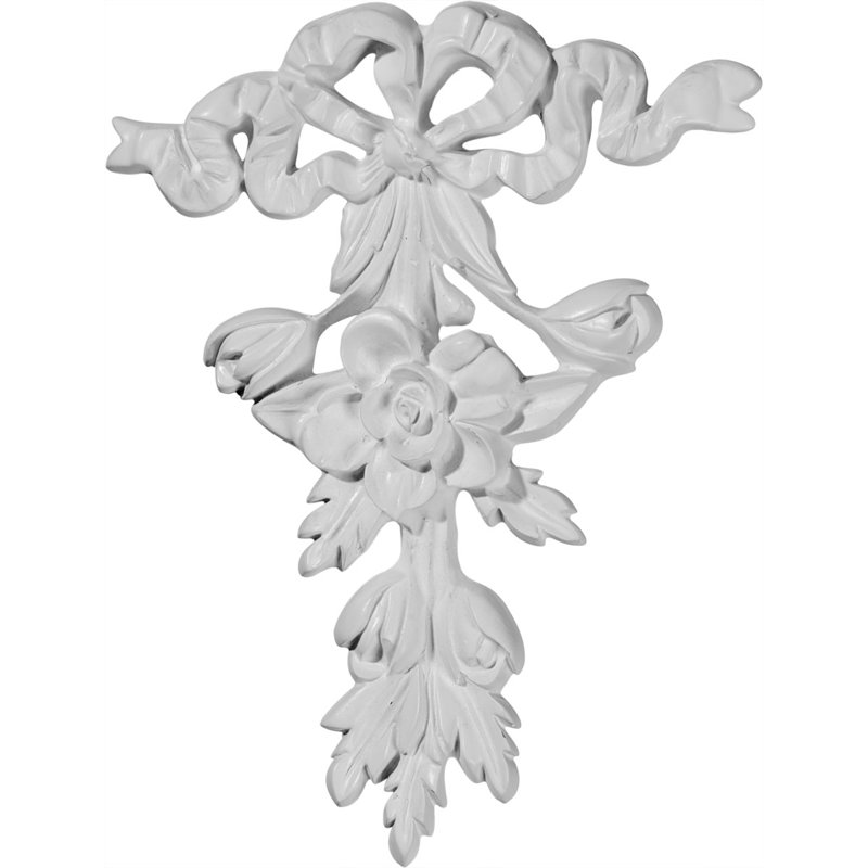 Garniture tombante rose et ruban H 9 po x l 6 1/2 po x P 1 po