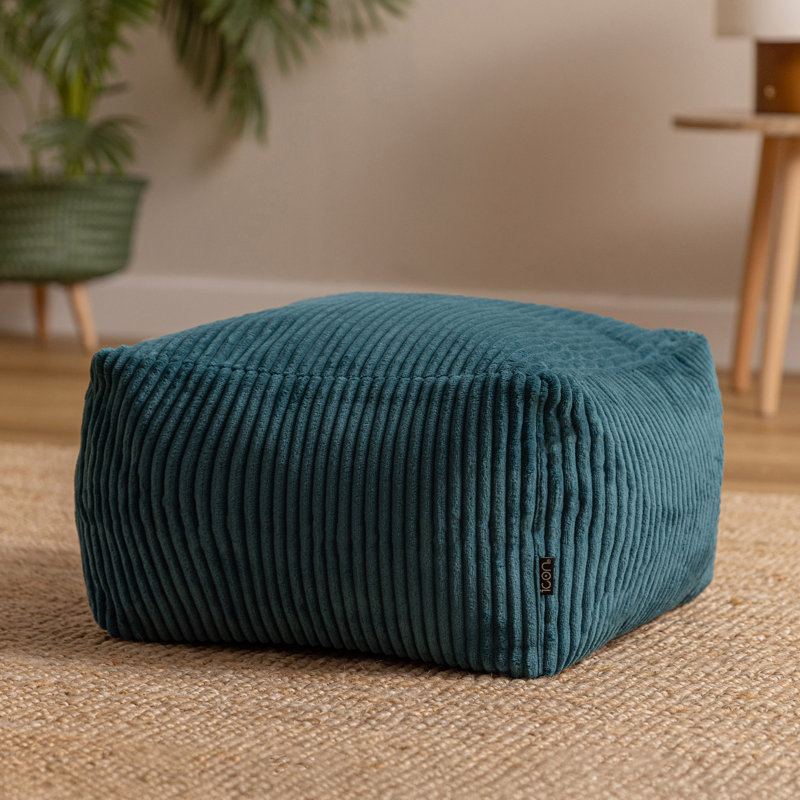 Soul 40Cm Square Pouffe Ottoman, Teal Green