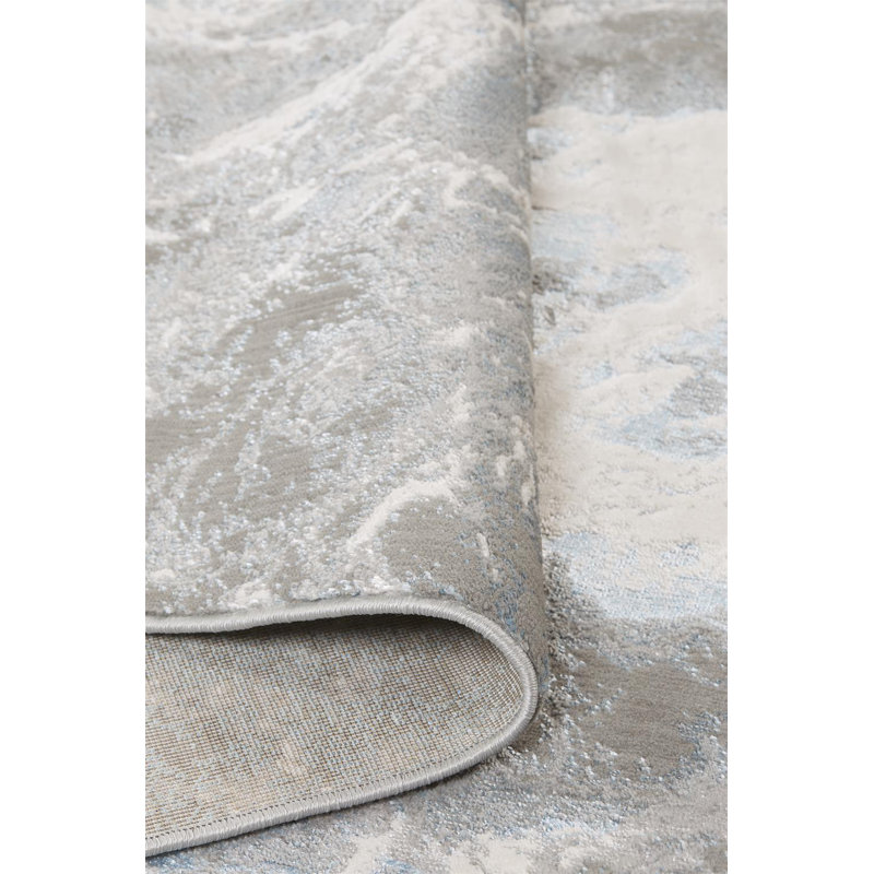 Tapis argenté / gris / ivoire Sarko, Tapis de couloir 2 pi 10 po x 7 pi 10 po
