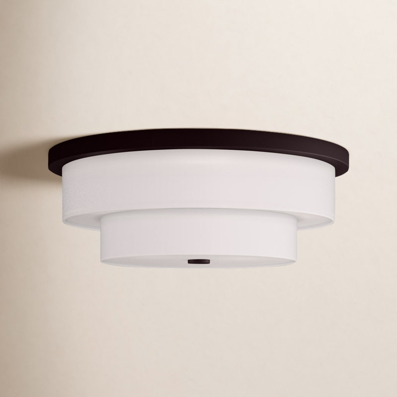 Flaire Flush Mount, English Bronze, 9" H x 25.5" W x 25.5" D, 5 Lights