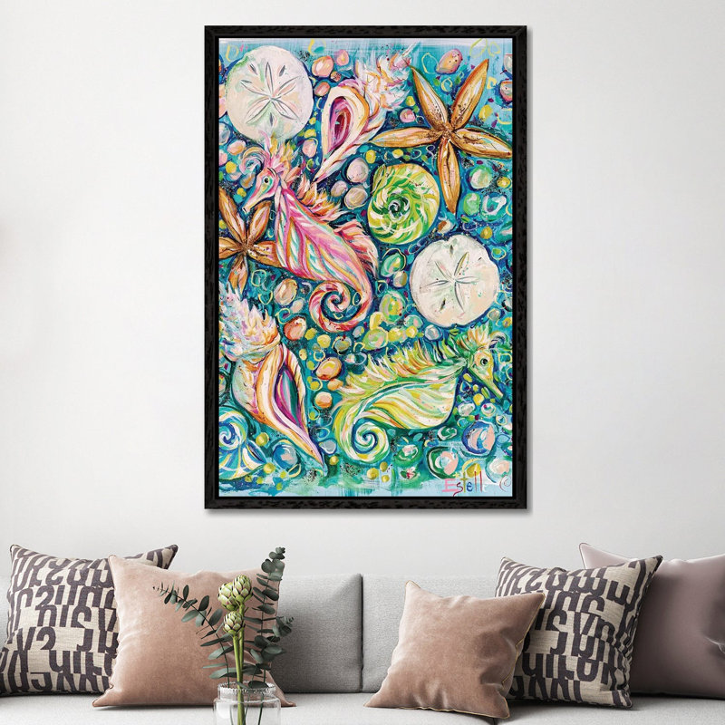 Conchology by Estelle Grengs - Painting on Canvas, Black Framed, 152.5 cm H x 101.5 cm W