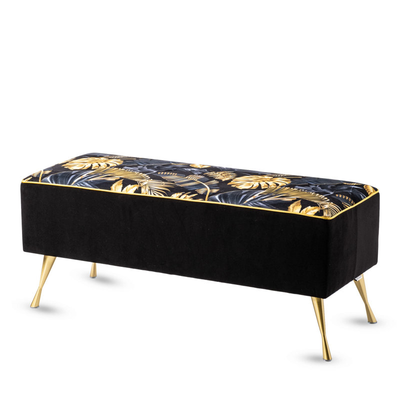 Lokey Velvet Upholstered Bench, H40 x W140 x D30cm