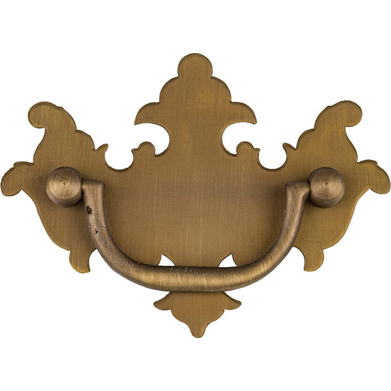 Chippendale Medium Drawer Bail Pull, Atique Brass