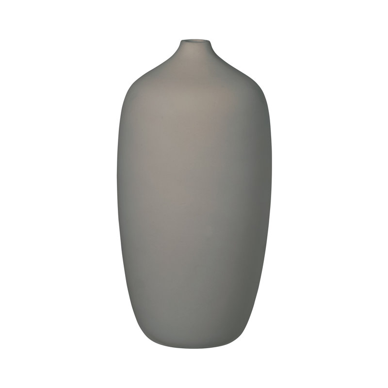 CEOLA Ceramic Table Vase 10'', 9.9" H x 5.1" W x 5.1" D, Satellite Taupe