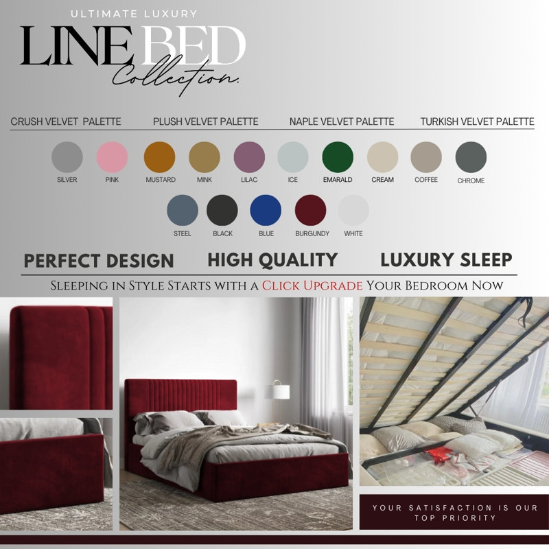 Upholstered Ottman Storage Bed Frame, Single (3'), Red