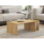 Table basse moderne avec tablette inférieure, chêne saphir, 34,2 po x 12,8 po x 19,7 po | 100% panneau de particules enduit de mélamine, épaisseur: 0,7 pouce | Design mural, élégant et fonctionnel pour le salon