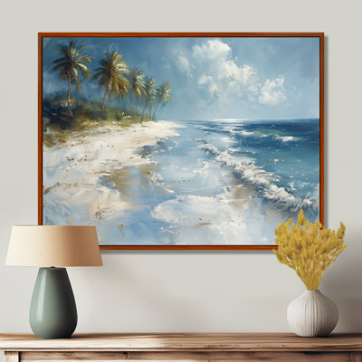 Blue Green Palm Trees Coastal Breeze V - Palms & Palm Trees Wall Art