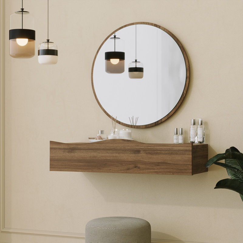 Oded Dressing Table with Mirror, Walnut