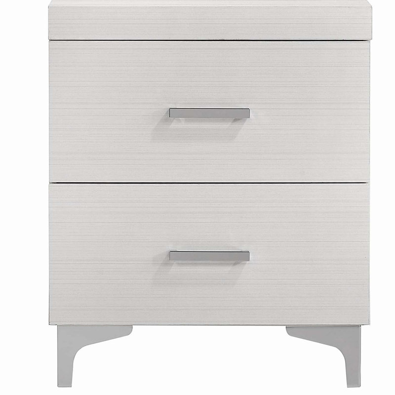 White 2-drawer Nightstand
