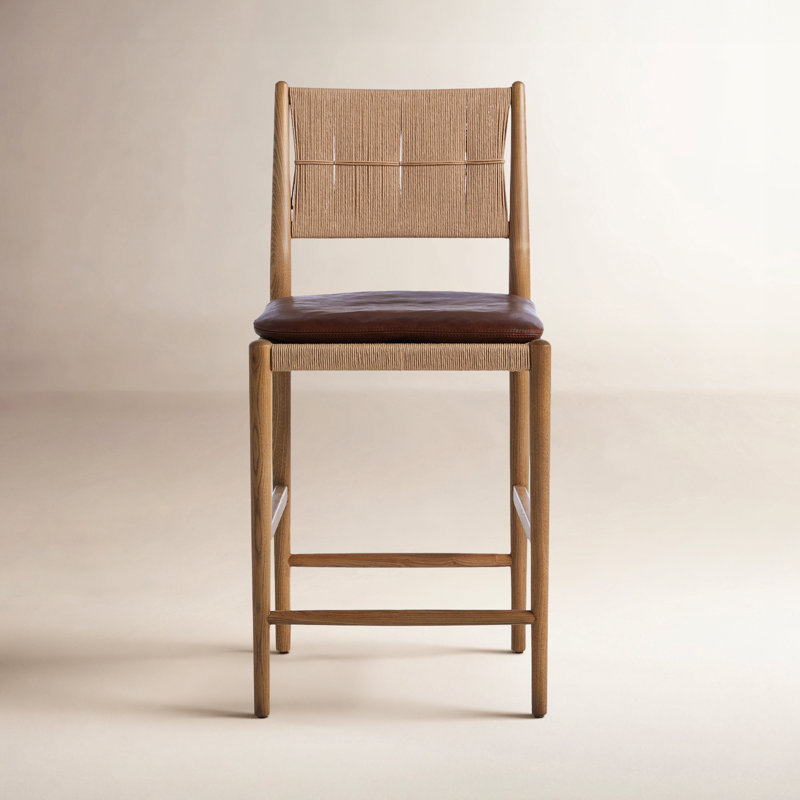 Dara Stool with Cushion, Counter Stool (25.08" Seat Height), Brown, Dark Brown