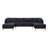 Black Sherpa 124" Wide Double Chaise U-Shape Sectional Sofa