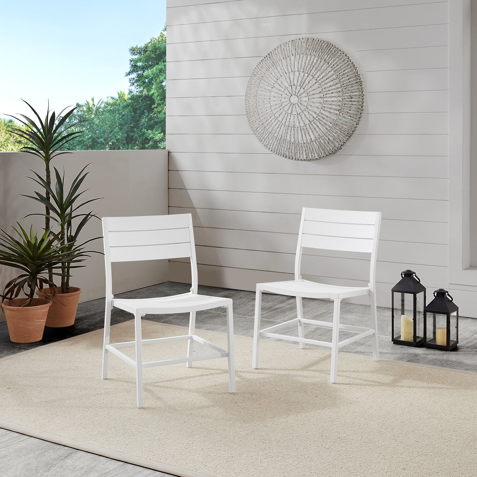 Armando Patio Side Chair, White